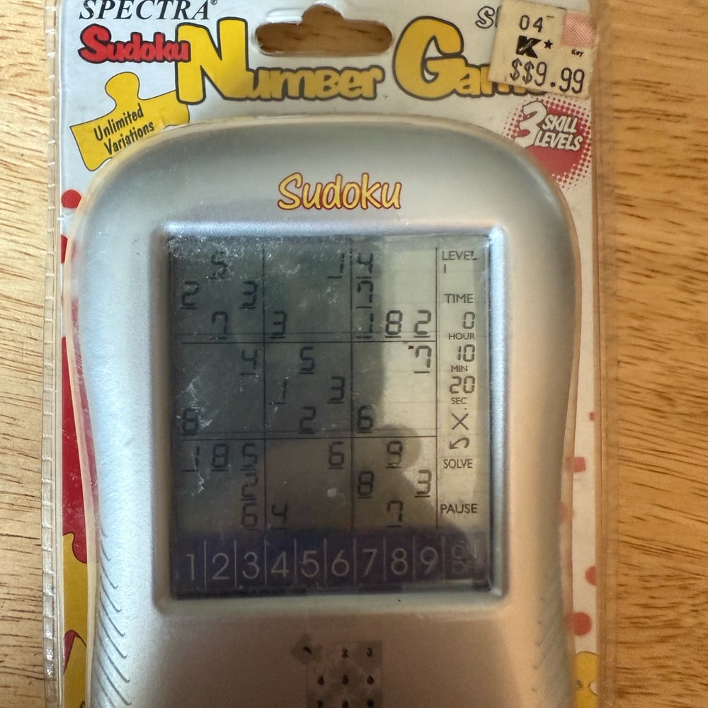 Vintage Spectra Sudoku number game. 3 skill levels.